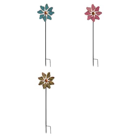Conservatorio 33 in. Creek Iron Outdoor Garden Stake Multi Color, 12PK CO2741724